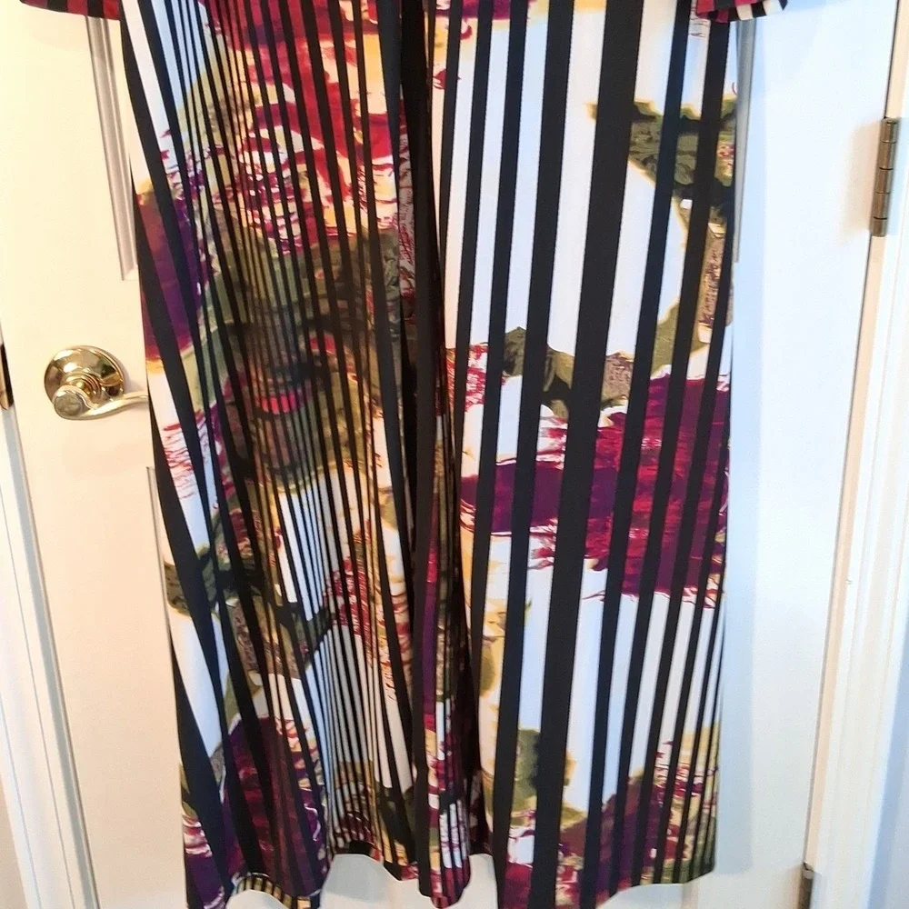 Ashley Stewart Plus Size Maxi Dress 22/24 Striped Floral Boho Wedding Guest - Picture 11 of 12